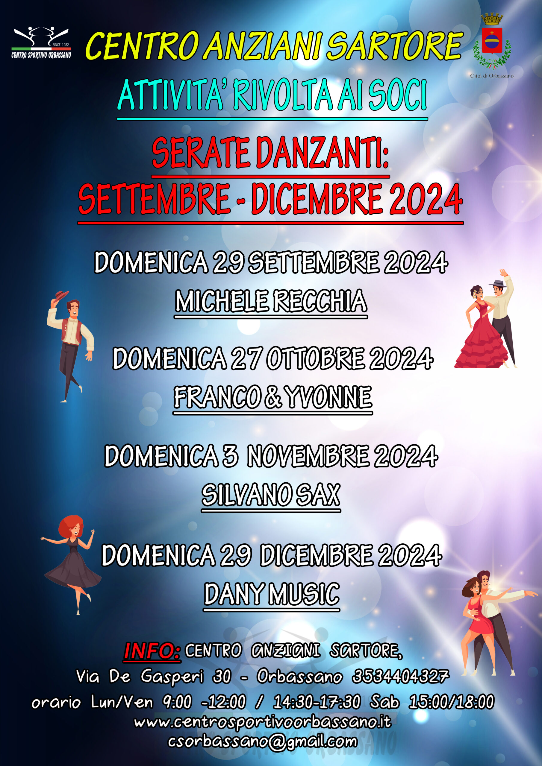 programma serate danzanti settembre dicembre